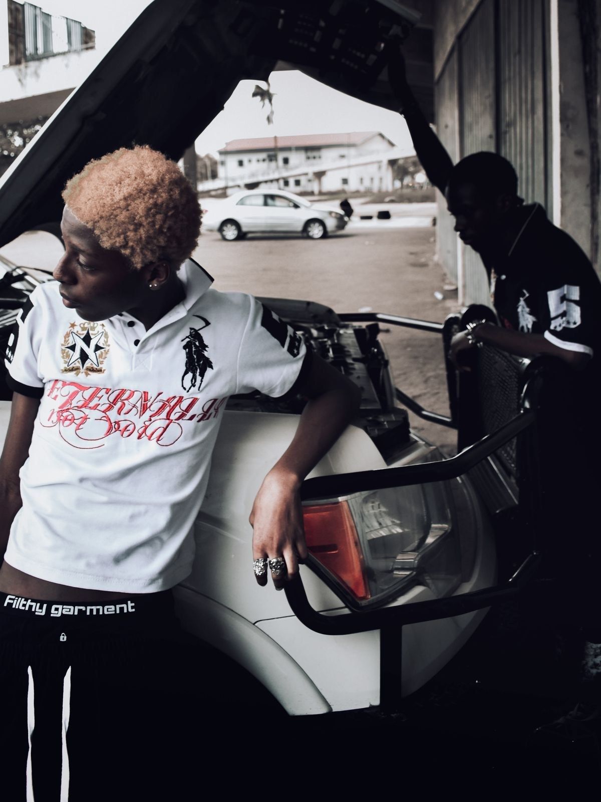 SPOT CORPORATION clothing — street style, car hood